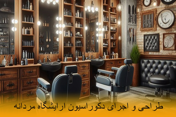 طراحی دکوراسیون ارایشگاه مردانه